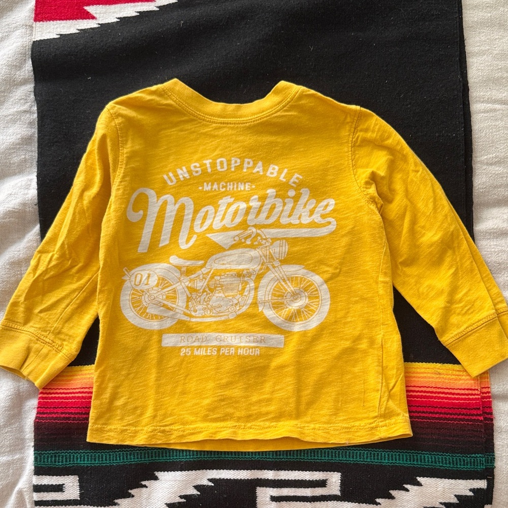 Motorbike Kids Yellow Shirt Long Sleeves